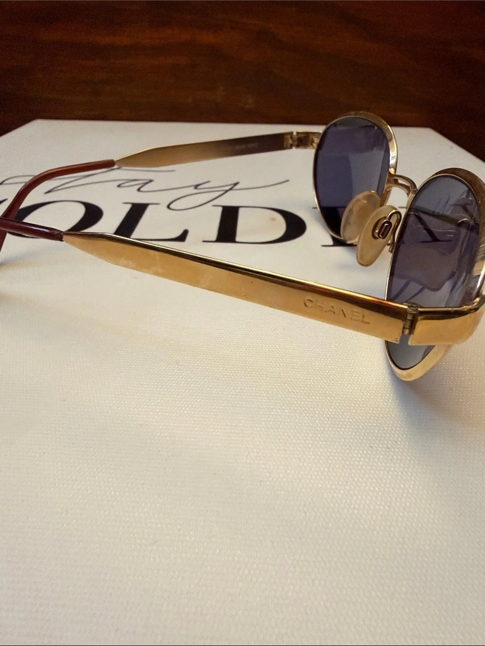 Vintage CHANEL Gold Frame Sunglasses